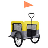 2-in-1 Pet Bike Trailer & Jogging Stroller Yellow and Grey 92442