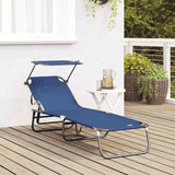 Folding Sun Lounger Folding Blue 190 x 57 x 81 cm Oxford 42003128
