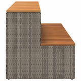 Hot Tub Step Grey 100x50x50,5 cm Poly Rattan and Solid Acacia 4103945