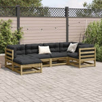 ZNTS 6 Piece Garden Sofa Set Impregnated Wood Pine 3299522