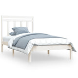Bed Frame without Mattress White 100x200 cm Solid Wood 3105241