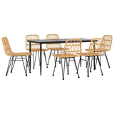 7 Piece Garden Dining Set Poly Rattan 3157877