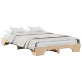 Bed Frame Natural 140 x 190 cm Solid Pine Wood 872866