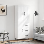 Highboard White 69.5x34x180 cm Engineered Wood 3199841