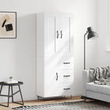Highboard White 69.5x34x180 cm Engineered Wood 3199841