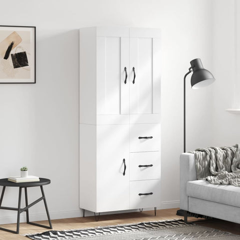 Highboard White 69.5x34x180 cm Engineered Wood 3199841