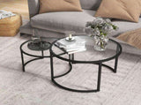 Two-Piece Nest of Glass-Top Coffee Tables T3398P344257