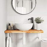 Basin Shelf Wall Mounted Steel and Solid Wood Acacia 3302744