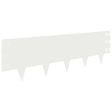 Lawn Edging 30 pcs 100 x 30 cm Steel White 8008628