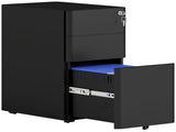3-Drawer Steel Filing Cabinet with Lock - Black T3398P341253