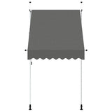 Retractable Awning Anthracite Polyester with PU coating, Steel 143687