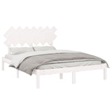 Bed Frame without Mattress White 150x200 cm King Size King Size Solid Wood 3104874