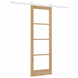 Sliding Door Natural 73.5 x 211 cm Solid Pine Wood and Glass 3332409