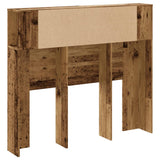 Headboard Cabinet Old Wood 120x19x104.5 cm Engineered Wood 856878