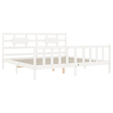 Bed Frame without Mattress White Super King Size Solid Wood Pine 3192572