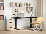 Desk Black and Dark Brown 120 x 60 cm Solid Oak Wood 3426555