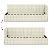 Corner Bed Frame with Headboard Cream 80 cm x 200 cm Velvet 42016375