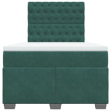 Box Spring Bed with Mattress Dark Green 120x190 cm Small Double Velvet 3290867