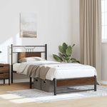 Bed Frame without Mattress Brown Oak 90x190 cm Single Engineered Wood 4107008