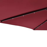 Garden Parasol with LEDs and Steel Pole Bordeaux Red 225x225x212cm 4005070