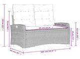 2 Piece Garden Dining Set with Cushions Black Poly Rattan 3277382