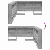 Storage Headboard with Shelf Grey Sonoma 140 cm Engineered Wood 3335546