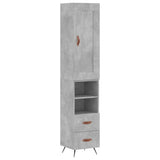 Highboard Concrete Grey 34.5x34x180 cm Engineered Wood 3200237