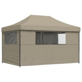 Foldable Party Tent Pop-Up with 4 Sidewalls Taupe 4004978