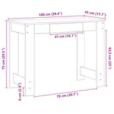 ZNTS Desk Artisan Oak 100x45x75 cm Engineered Wood 860435