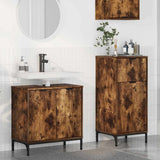 Bathroom Furniture Set with Drawer with Shelf 2 pcs Smoked Oak 3393098