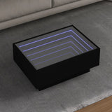 ZNTS Coffee Table with LED Black 70x50x30 cm Engineered Wood 847512