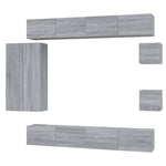 ZNTS 8 Piece TV Cabinet Set Grey Sonoma Engineered Wood 3114500