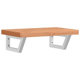 Basin Shelf Wall Mounted Steel and Solid Wood Beech 3302378