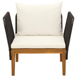 Garden Chair with Cushions Solid Acacia Wood & Rope Natural 42022068