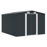 Garden Shed Anthracite Galvanised Steel Large Sliding Components 143342