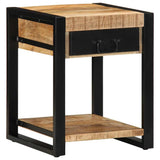 ZNTS Side Table 40x40x50 cm Solid Rough Wood Mango 4015941