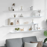 Wall Shelves 4 pcs High Gloss White 115x9x3 cm 326657