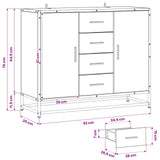 Sideboard Black Oak 92 x 35 x 76 cm Engineered Wood 3439157