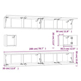 6 Piece TV Cabinet Set Concrete Grey Engineered Wood 3114369