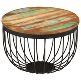 Coffee Table 50x35 cm Solid Wood Reclaimed and Steel 352025