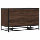 Shoe Bench Brown Oak 84x40x53.5 cm Engineered Wood and Metal 849233