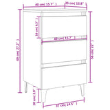 Bed Cabinet with Metal Legs Grey Sonoma 40x35x69 cm 813142