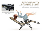 Folding Zero Gravity Chairs, 3 Pieces Adjustable Sun Lounger and Table Set with Cup Holder and T3398P314171