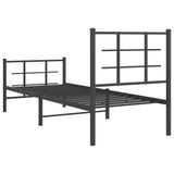 Metal Bed Frame without Mattress with Footboard Black 80x200cm 355570