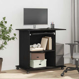 Computer Desk Black Oak 80x50x75 cm Engineered Wood 862500