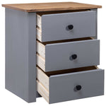 ZNTS Bedside Cabinet Grey 46x40x57 cm Pinewood Panama Range 282653