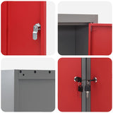 Tool Cabinet with Shelf with Lock Red and Grey 55 x 55 x 55 cm 4103468