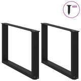 Coffee Table Legs U-Shaped 2 pcs Black 70x cm Steel 4013164
