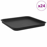 Square Flower Tray 24 pcs Black 32 x 32 x 2.5 cm Plastic 42020377