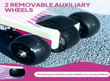 Electric Scooter for Kids Aged 4-7 Years, with Flashing LED Lights, Rear Auxiliary Wheels, Purple T3398P349469
